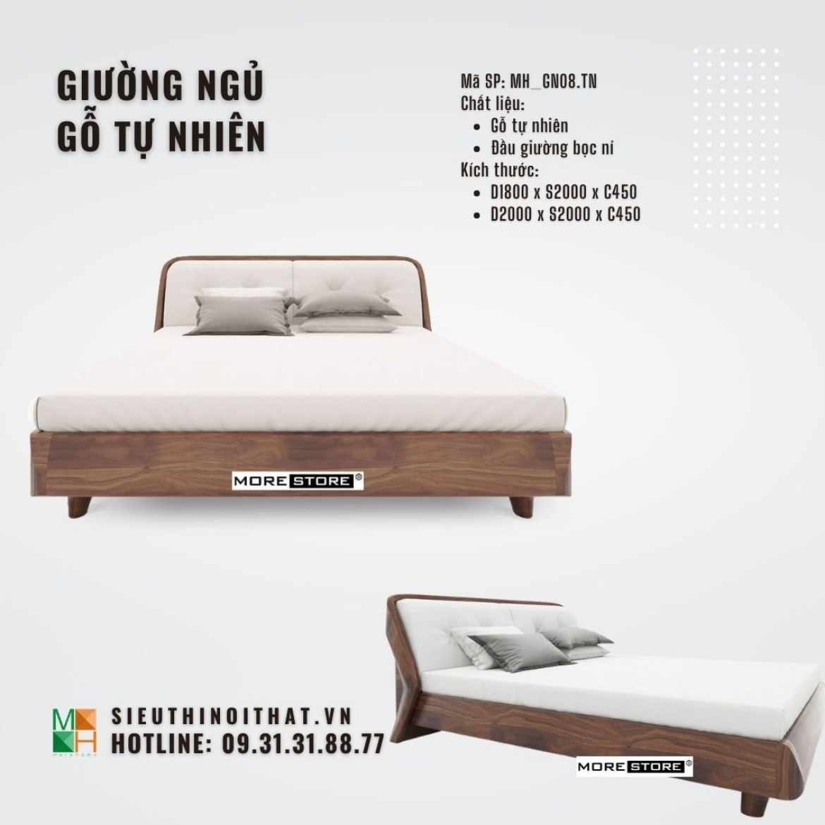 Picture of Giường ngủ gỗ tự nhiên phong cách hiện đại