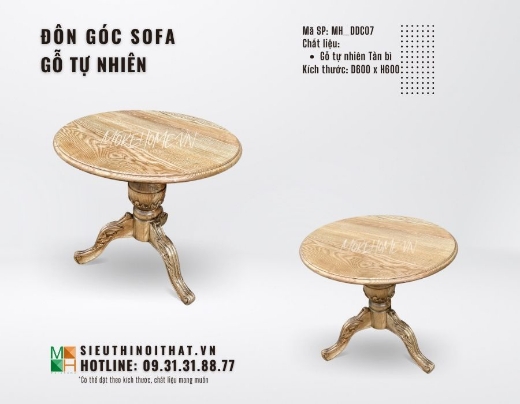 Picture of ĐÔN GÓC TRÒN SOFA GỖ TỰ NHIÊN MH_DDC.07